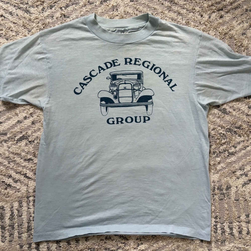 Vintage Tee Cascade Regional Group light blue single stitch